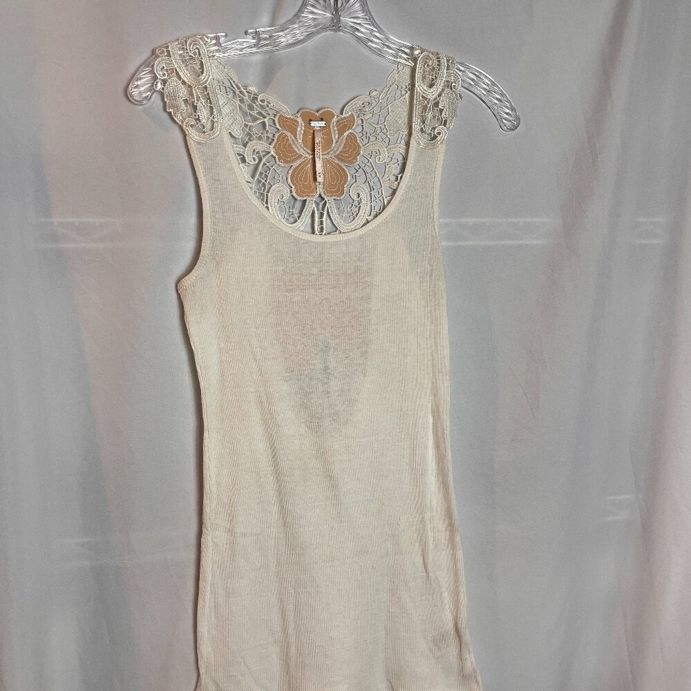 Women's Ivory Free People Embellished Tank top Size M